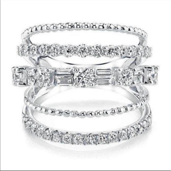 NEW 925 STERLING SILVER DIAMOND HALO RING - Picture 5 of 5